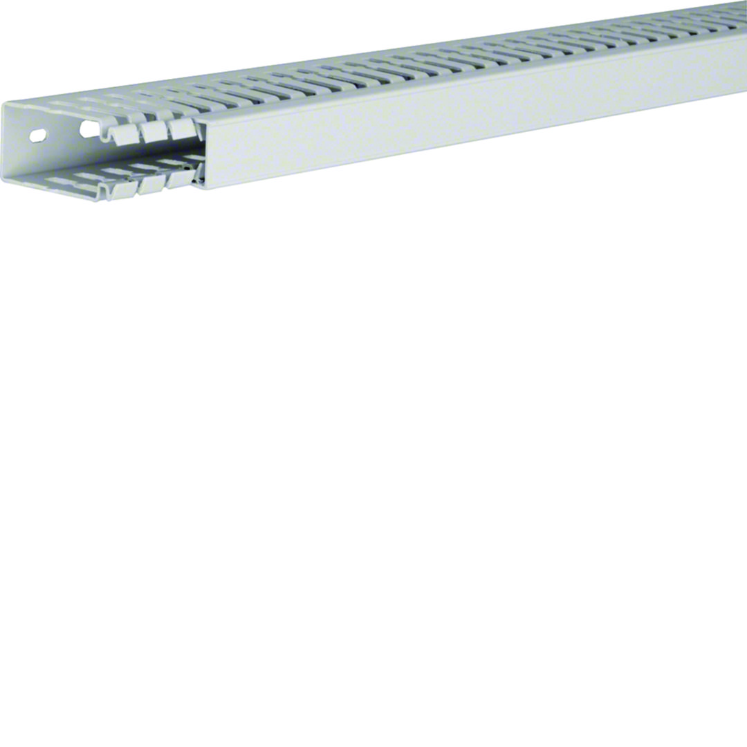 Perforált huzalozócsatorna 60mmx 25mmx 2000mmx világosszürke alap-perforált-rögzítés 6.5mm Hager