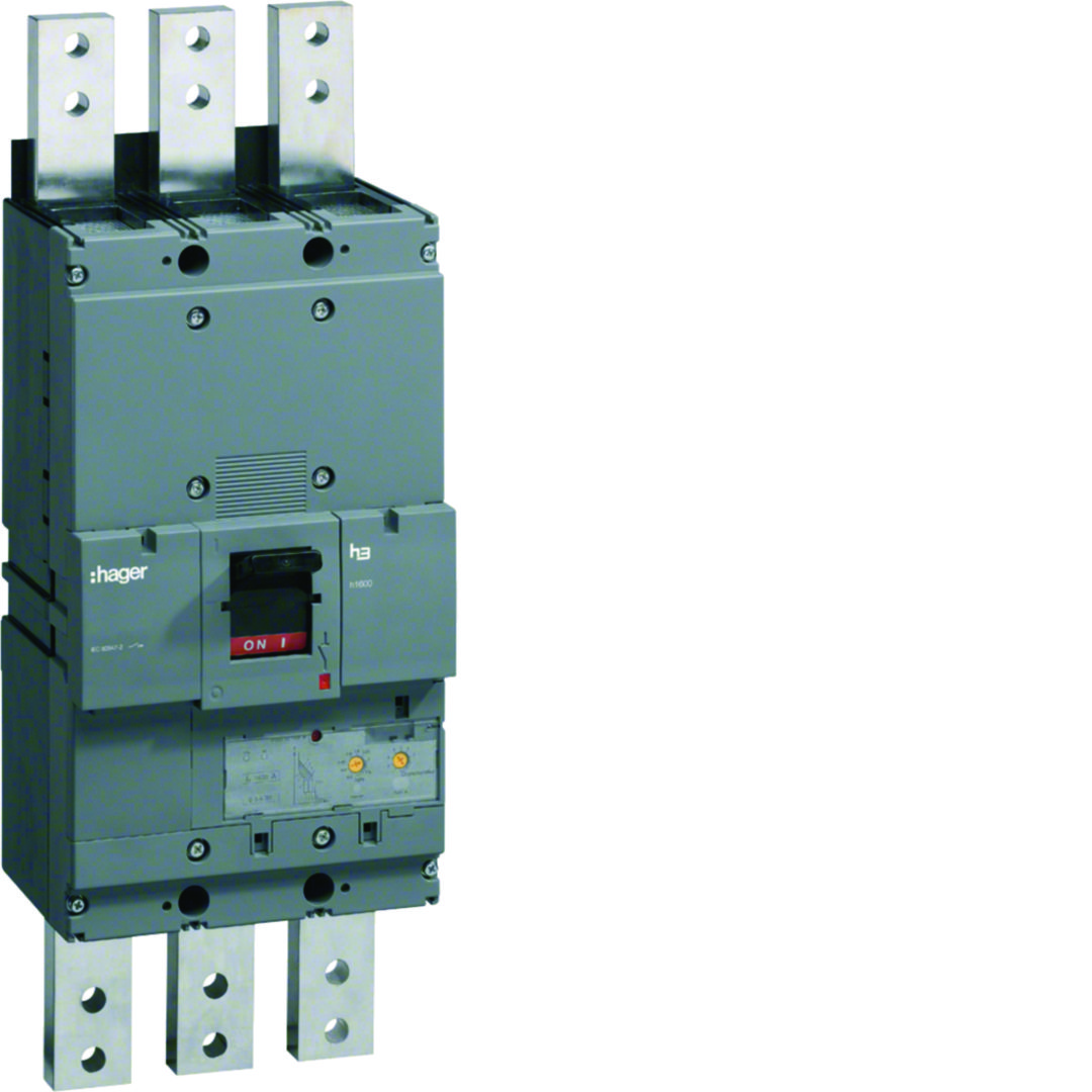 Kompakt megszakító LSI-kioldóval 3P fix 1250A 500-1250A-hő 70kA 7000-15000A-zárlati 220-690V HEF Hager