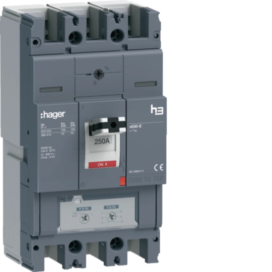 HEJ250DR - Leistungsschalter h3 x630 TM ADJ 3P3D 250A 70kA FTC