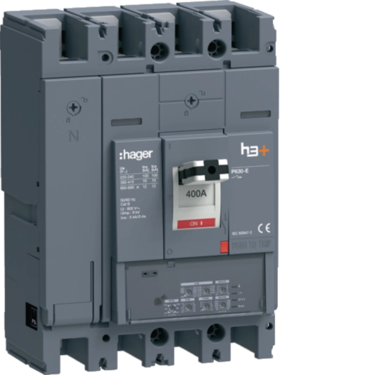 HEW401LR - Moulded Case Circuit Breaker h3+ P630 LSIG 4P4D N0-50-100% 400A 70kA FTC