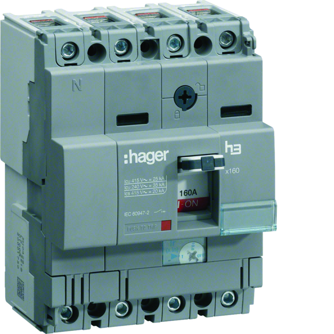 Kompakt megszakító TM-kioldóval 4P fix 40A 25-40A-hő 25kA 600A-zárlati 220-415V HHA Hager