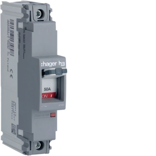 HHA048Z - Moulded Case Circuit Breaker h3 x160 TM FIX 1P1D  50A 25kA CTC