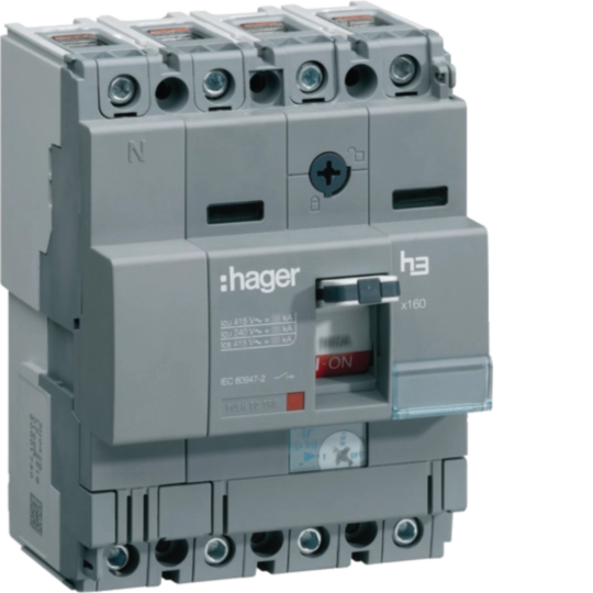 HHA126U - Moulded Case Circuit Breaker h3 x160 TM ADJ 4P4D N0-100% 125A 25kA CTC