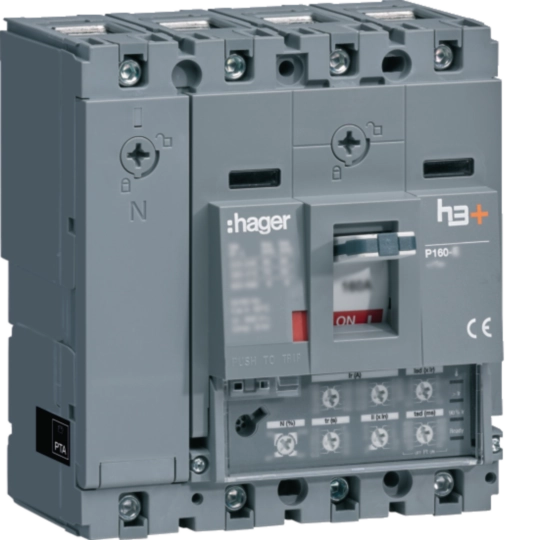 HHS161JC - Kompaktní jistič h3+ P160 LSI 25 kA, 4-pólový, In 160 A