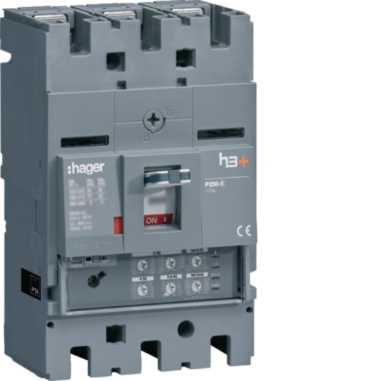 HHT100JR - Moulded Case Circuit Breaker h3+ P250 LSI 3P3D 100A 25kA FTC