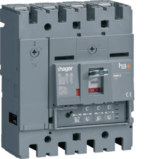 HHT161LR - Moulded Case Circuit Breaker h3+ P250 LSIG 4P4D N0-50-100% 160A 25kA FTC