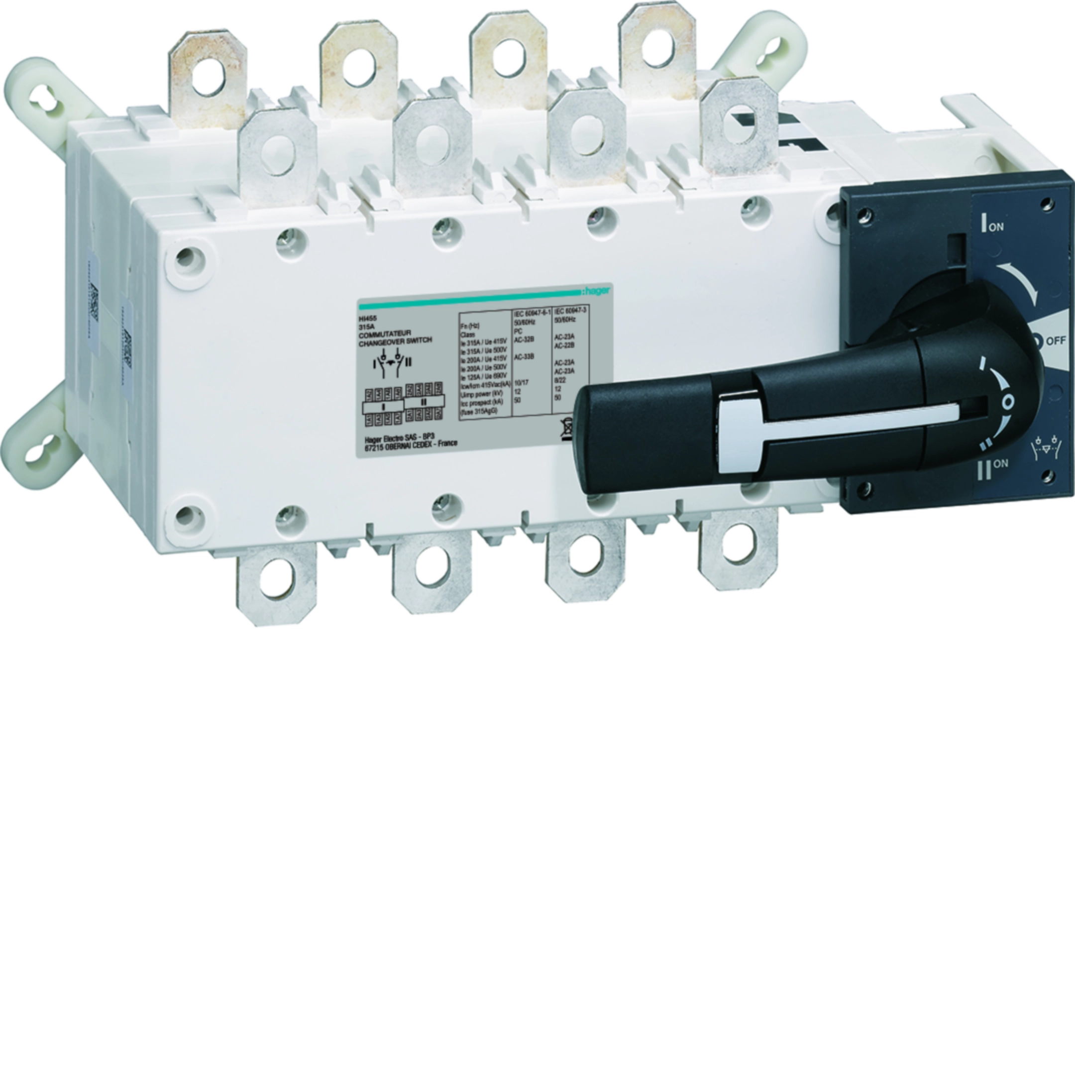 HI455 - Conmutador I-0-II de 4x315A para accionamiento frontal