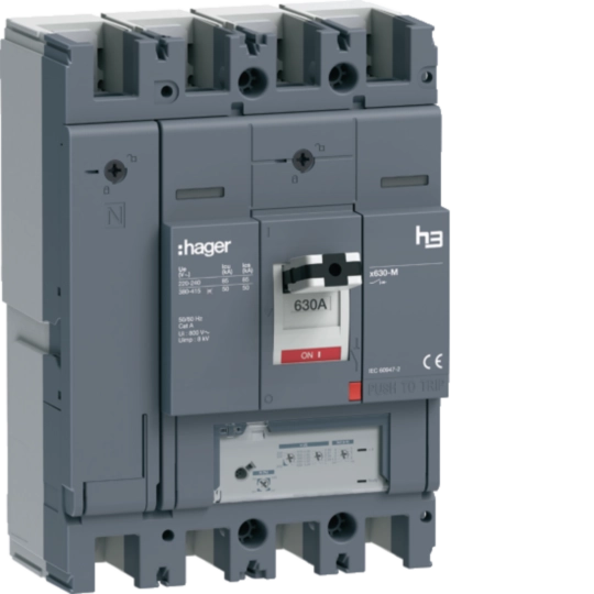 HMJ631GR - Leistungsschalter h3 x630 LSnI 4P4D N0-50-100% 630A 50kA FTC
