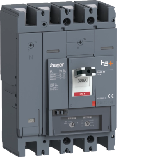 HMW321DR - Disjoncteur Boitier Moulé h3+ P630 TM A/A 4P4D  In320A Icu50kA à plage