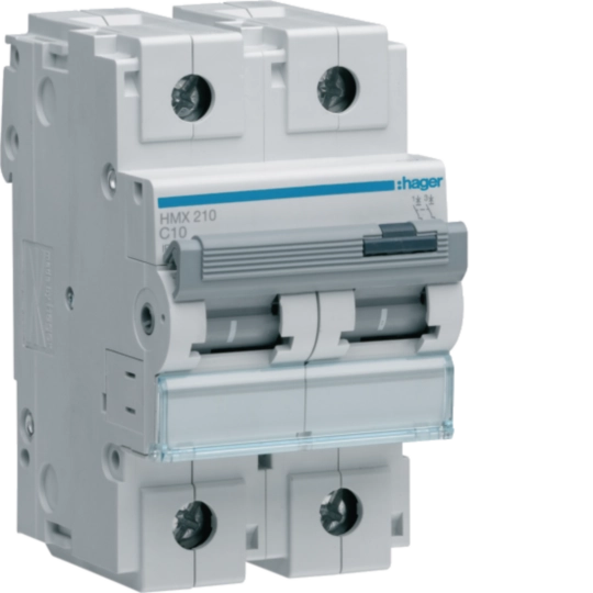 HMX210 - Disjoncteur 10A 2P 50kA Courbe C 3modules