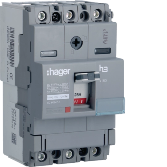 HNA025M - Disjoncteur Boitier Moulé h3 x160 MAG (ICB) 3P3D In25A Icu40kA à cage