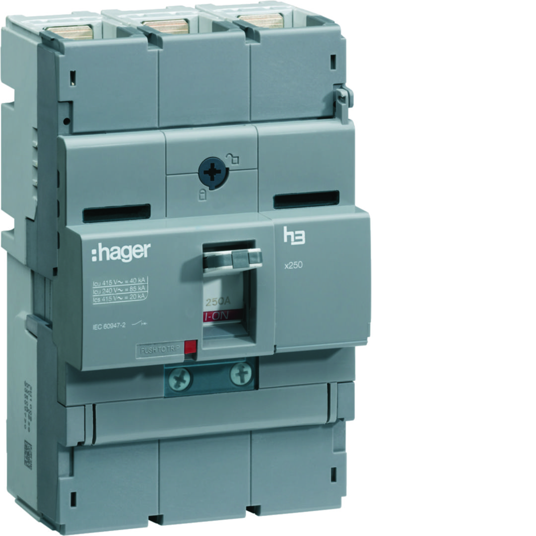 Kompakt megszakító TM-kioldóval 3P fix 100A 63-100A-hő 40kA 600-1300A-zárlati 220-415V HNBH Hager