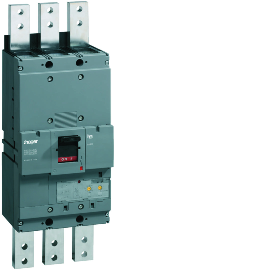 Kompakt megszakító LSI-kioldóval 3P fix 1250A 500-1250A-hő 50kA 7000-15000A-zárlati 220-690V HNFH Hager