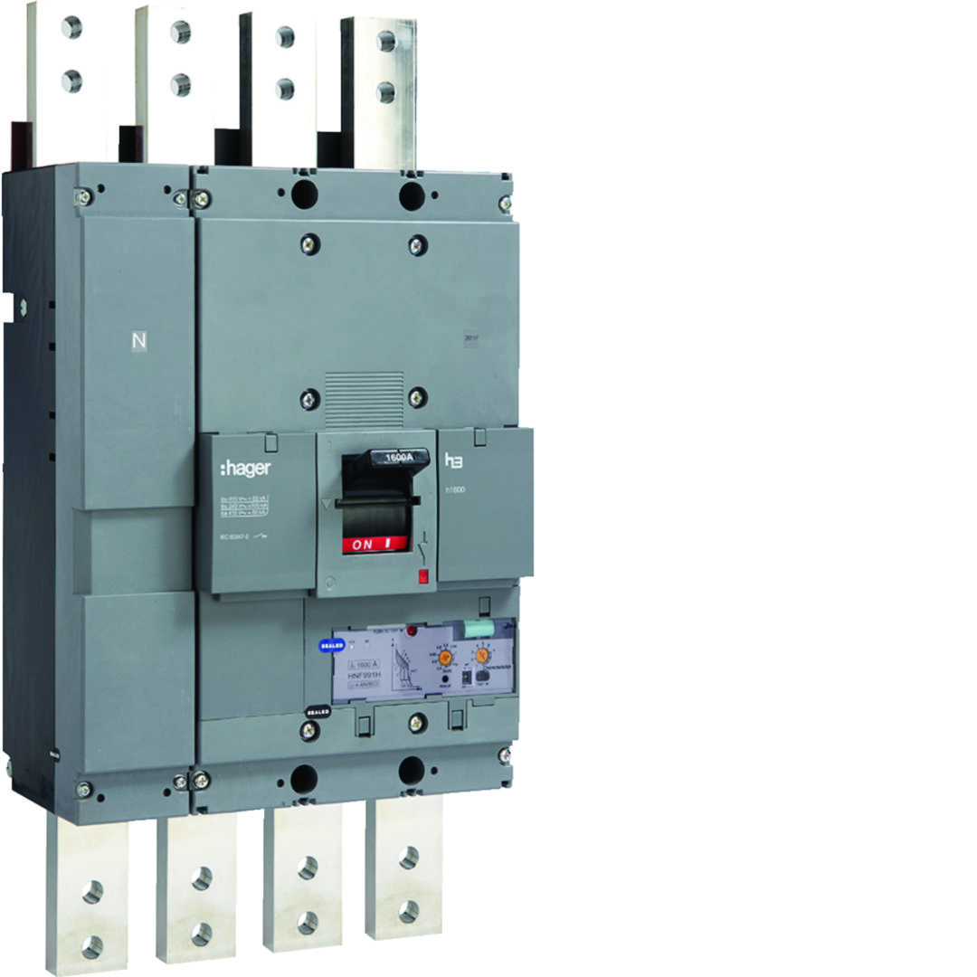 Kompakt megszakító LSI-kioldóval 4P fix 1600A 640-1600A-hő 50kA 8960-19200A-zárlati 220-690V HNFH Hager