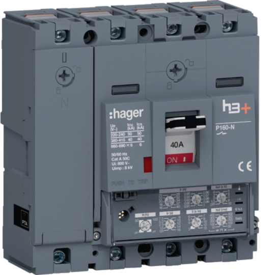HNS041JC - Leistungsschalter h3+ P160 LSI 4P4D N0-50-100% 40A 40kA CTC