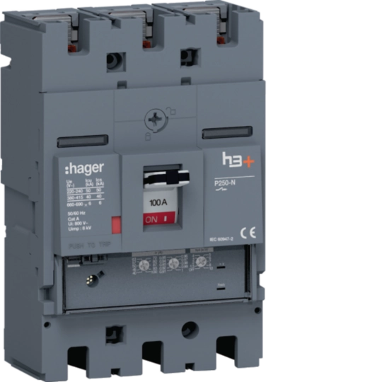 HNT100GR - MCCB Wyłącznik mocy h3+ P250 3P 100A 40kA LSnI