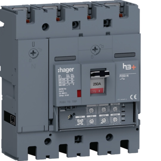 HNT251LR - Moulded Case Circuit Breaker h3+ P250 LSIG 4P4D N0-50-100% 250A 40kA FTC