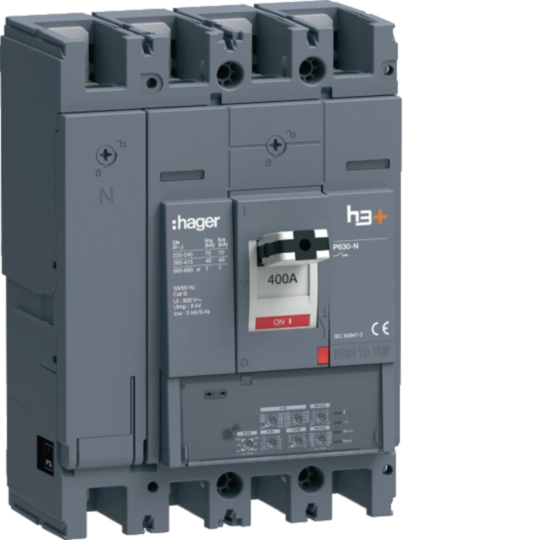 HNW401LR - Moulded Case Circuit Breaker h3+ P630 LSIG 4P4D N0-50-100% 400A 40kA FTC