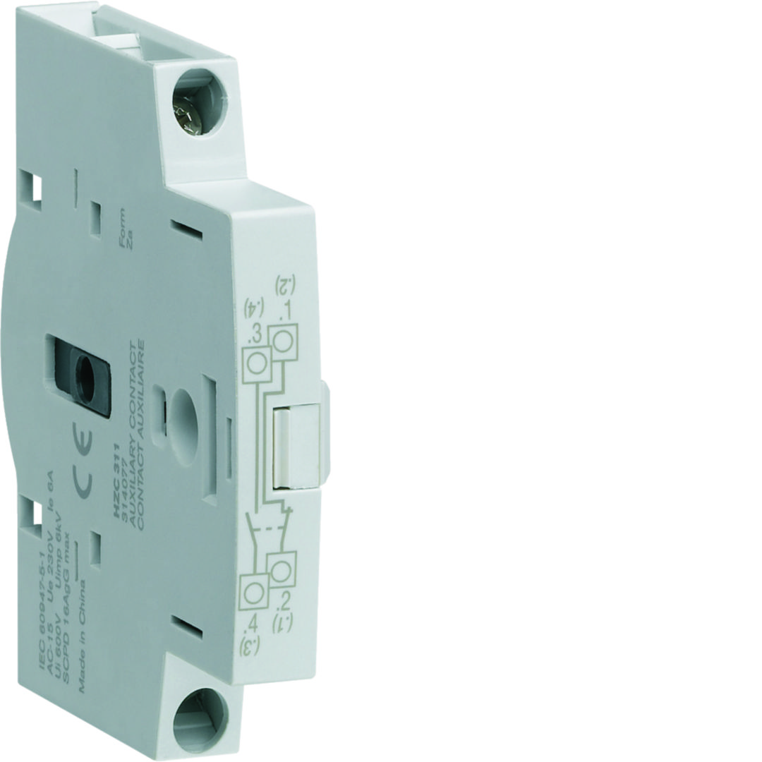 Segédérintkező blokk HAB/HAC/HAD/HAE/HIM 20-160A-hez 1z 1ny 6A/AC15/230V oldalra HZC Hager