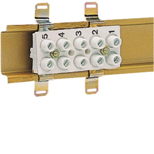K010 - Borne de liaison Hager 2×5×4mm² numéroté 1…5