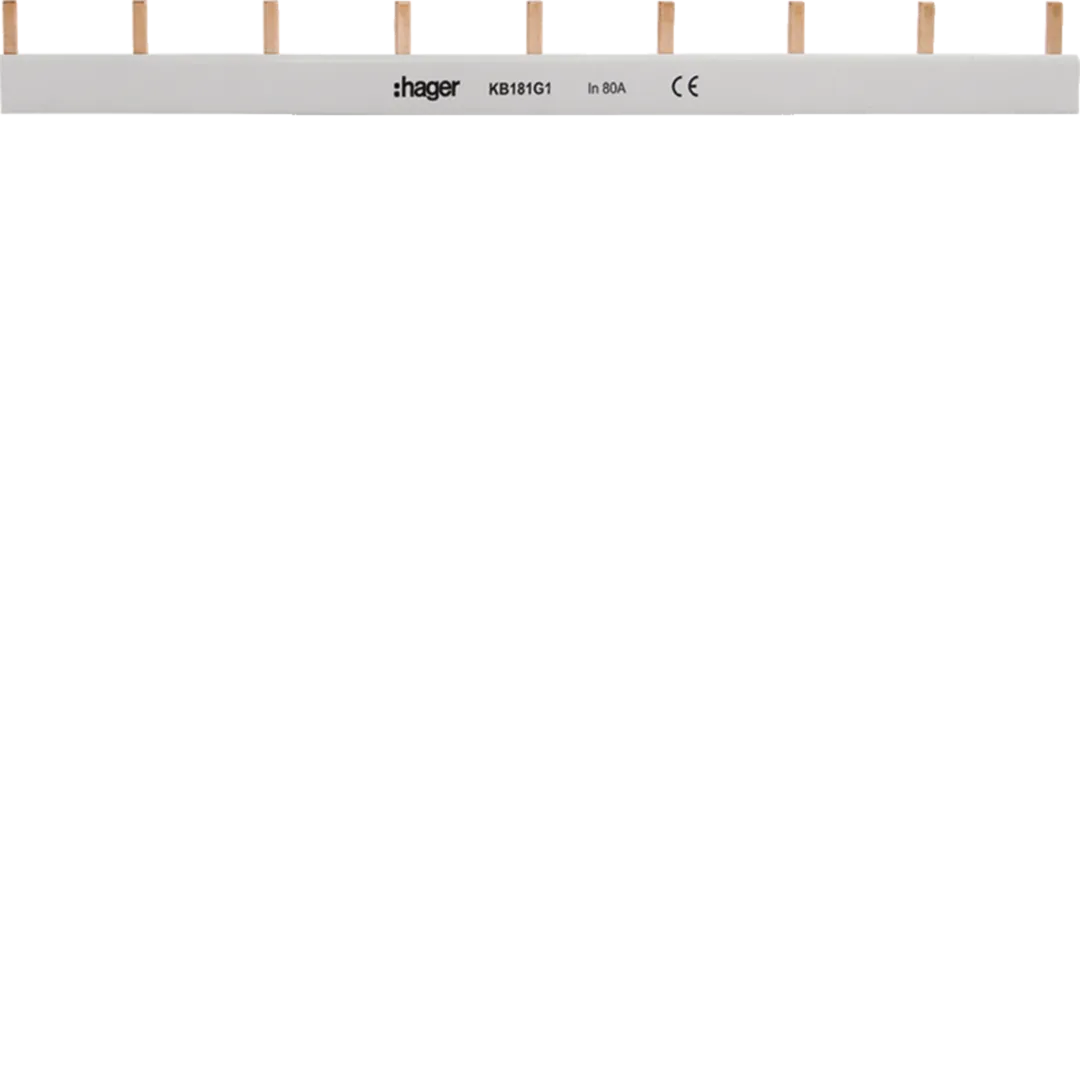 KB181A1 - Insulated prong busbar 1P 80A 16mm² 6C for RCBO