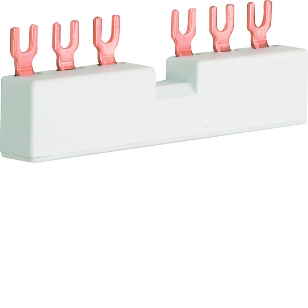 Sorolósín villás 3F 3P 63A 10mm2 88mm szigetelt 43.75mm-osztás 4.5kV 2-készülék KD Hager