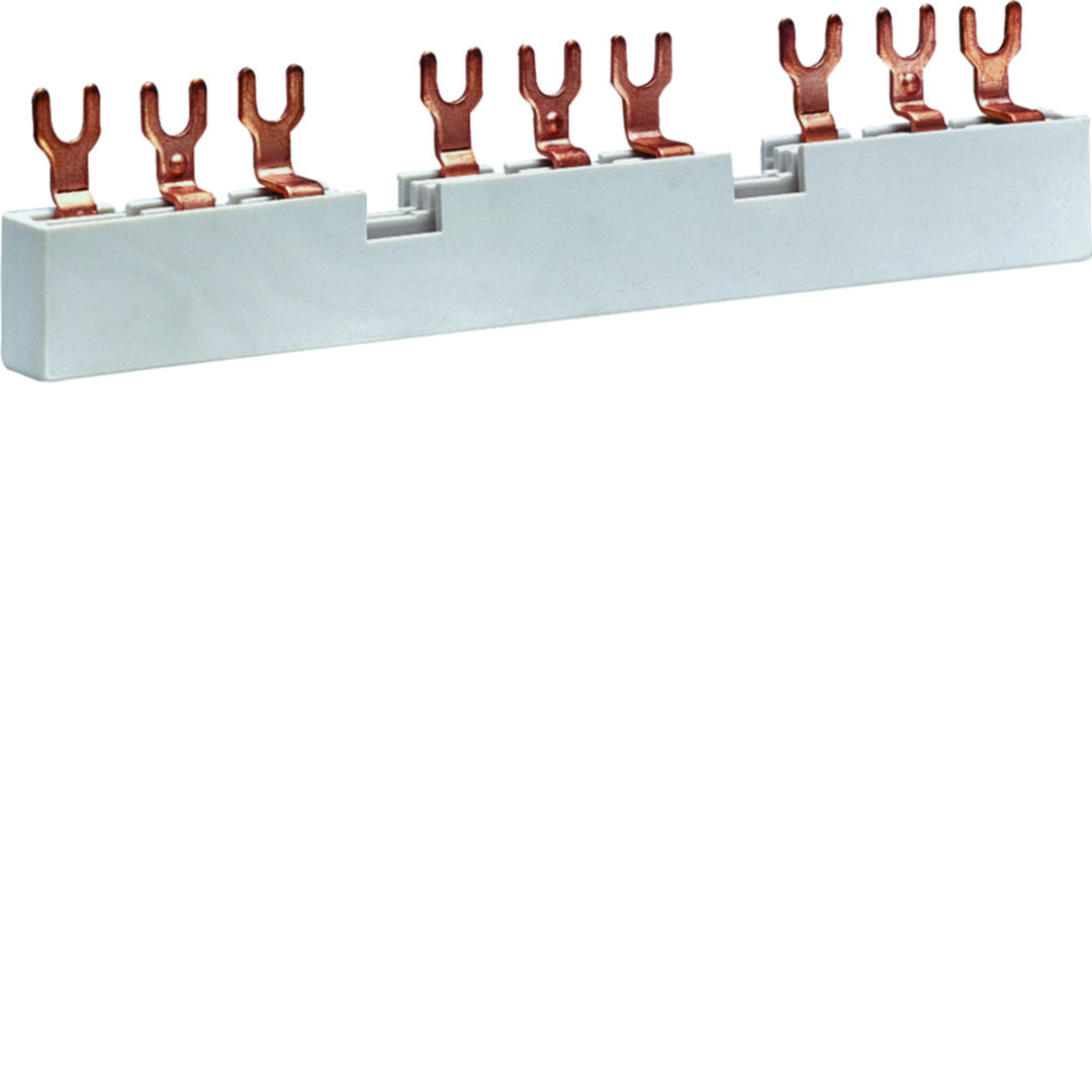 Sorolósín villás 3F 3P 63A 10mm2 132mm szigetelt 43.75mm-osztás 4.5kV 3-készülék KD Hager