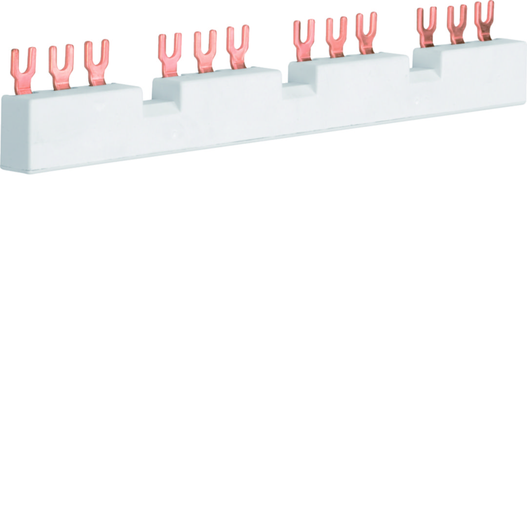 Sorolósín villás 3F 3P 63A 10mm2 176mm szigetelt 43.75mm-osztás 4.5kV 4-készülék KD Hager