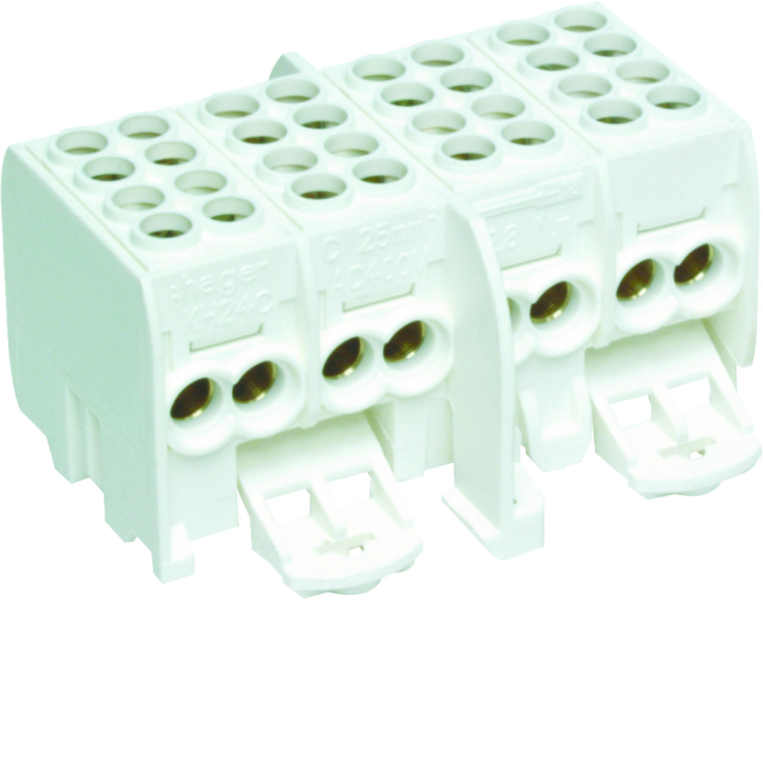 Főáramköri leágazókapocs 4P 80A csavaros 2csatl./16mm2 2csatl./25mm2 csavar UniversZ Hager