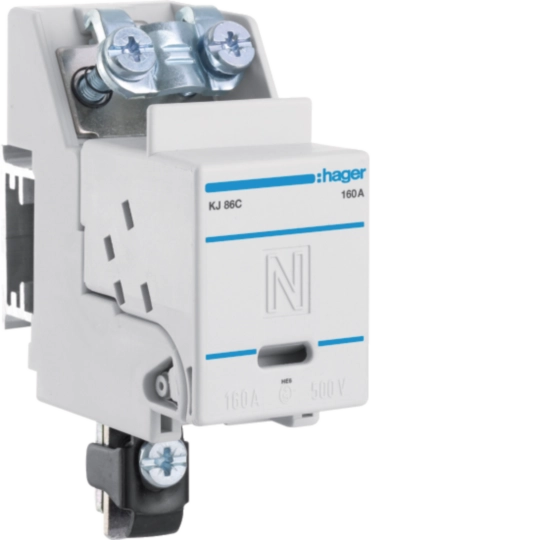 KJ86C - Neutralleitertrenner Hager DIN00 160A 44/51mm NT unten