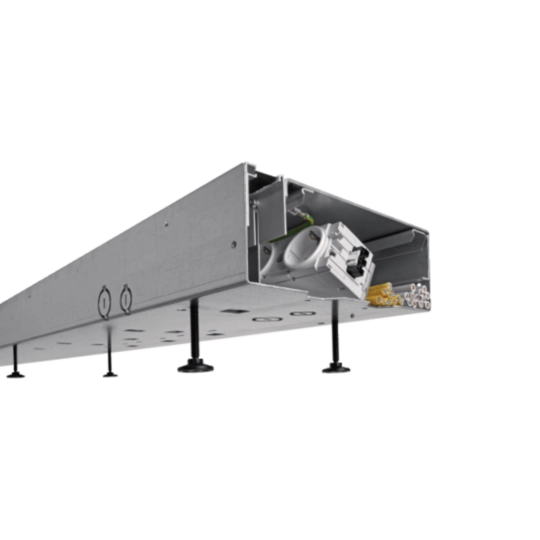 Estrich­bün­dige Kanalsys­teme Boden­in­stal­la­ti­ons­sys­teme | Hager DE