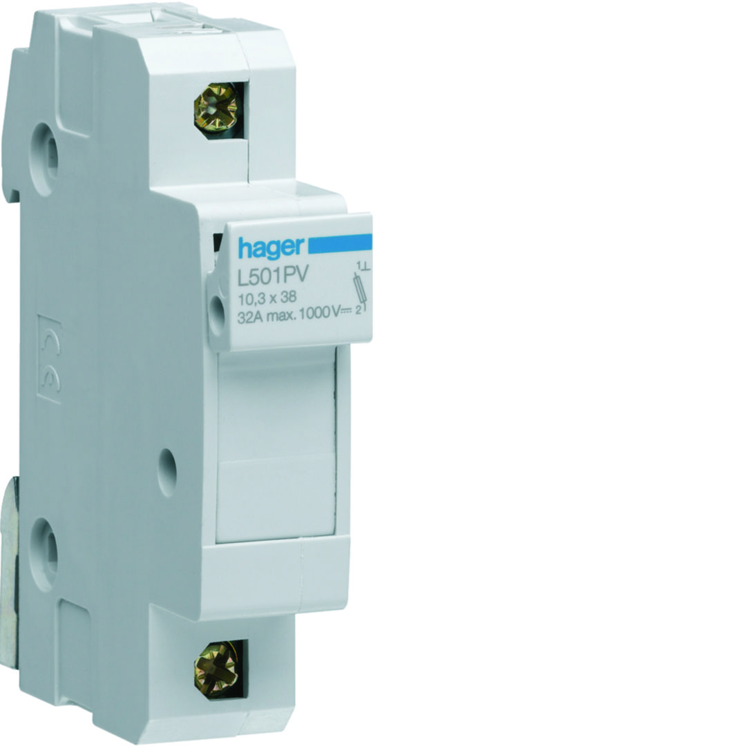 Biztosítós szakaszolókapcsoló DC 10x38mm 32A 690-1000V DC L38 Hager