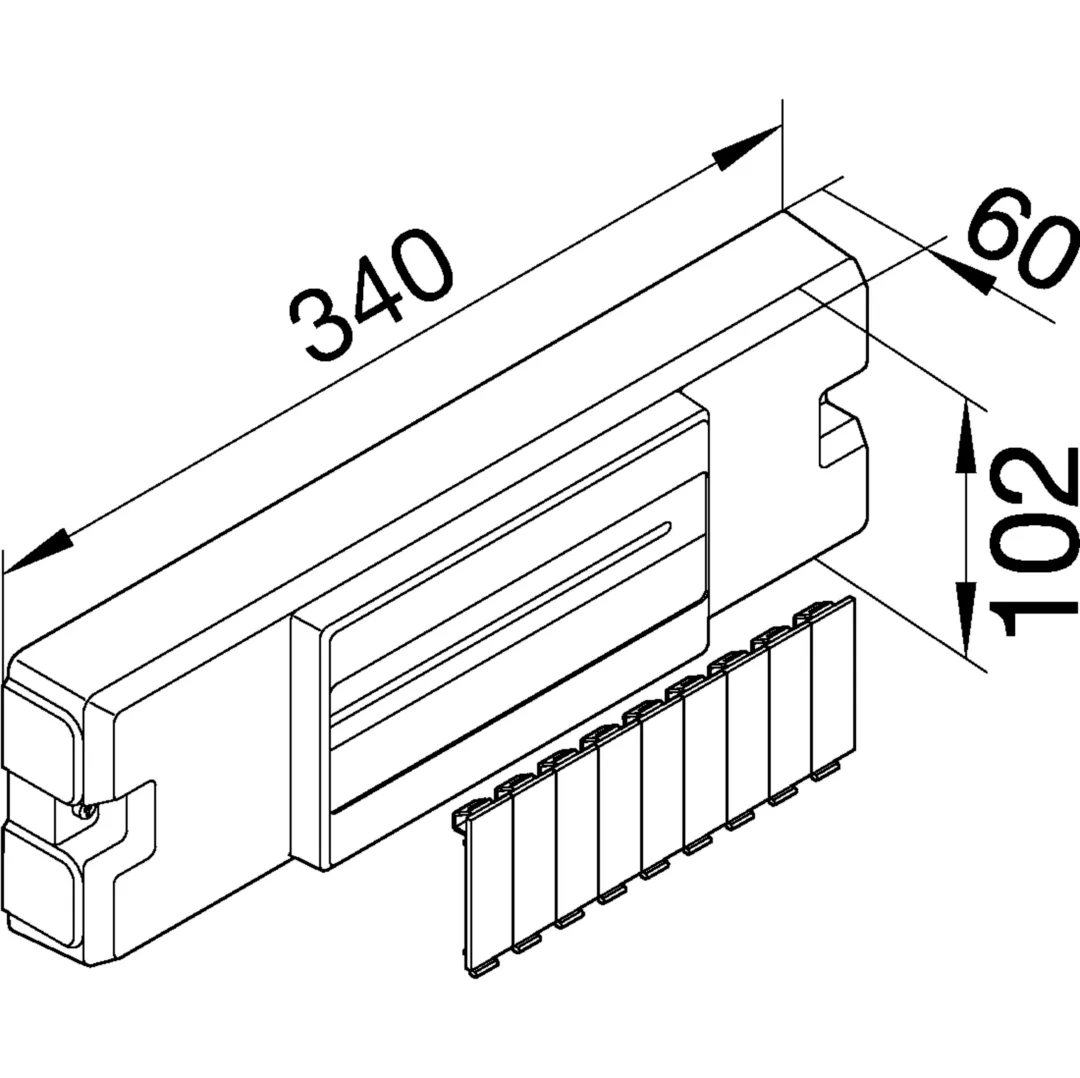 L55317035 - Automateneinbaueinheit 9PLE C-Profil ab 120mm Oberteilbreite lichtgrau