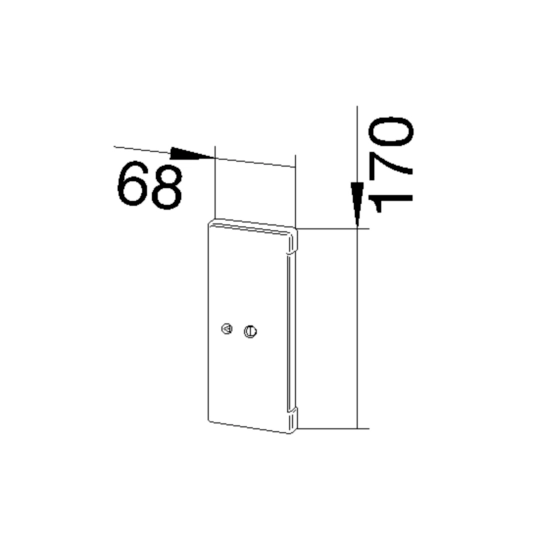 L61447035 - Endstück IP54 schnittkaschierend zu BRA 70x170mm aus Zink-Druckguß in lichtgrau