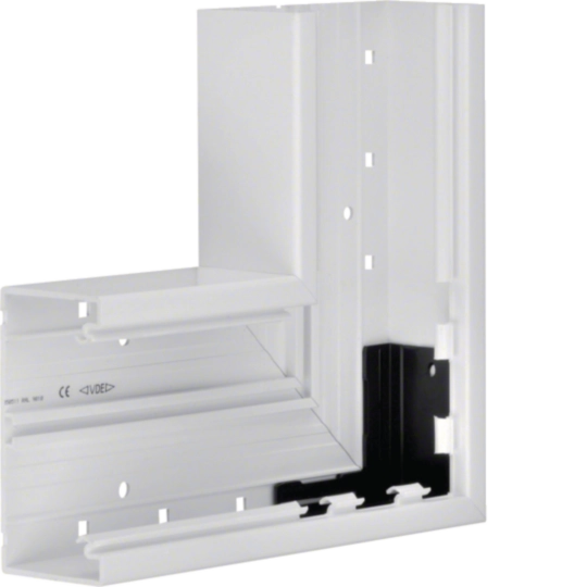 L87757035 - Flachwinkel aus Grundprofil zu Brüstungskanal BR 70x130mm aus PVC in lichtgrau