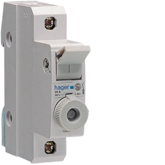 L90100 - Porte-fusible combiné 1P 20A 380V L31 1M avec cartouche
