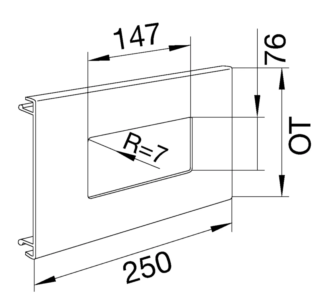 L91227035 - Blende 2-fach R7 für UP-Einsatz mit Rahmen PVC zu BR Oberteil 100mm lichtgrau