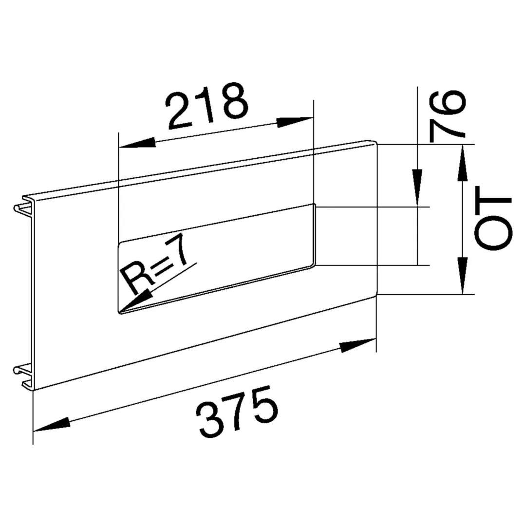 R64939016 - Blende 3-fach R7 für UP-Einsatz hfr BRH/A/S Oberteil 120mm verkehrsweiß