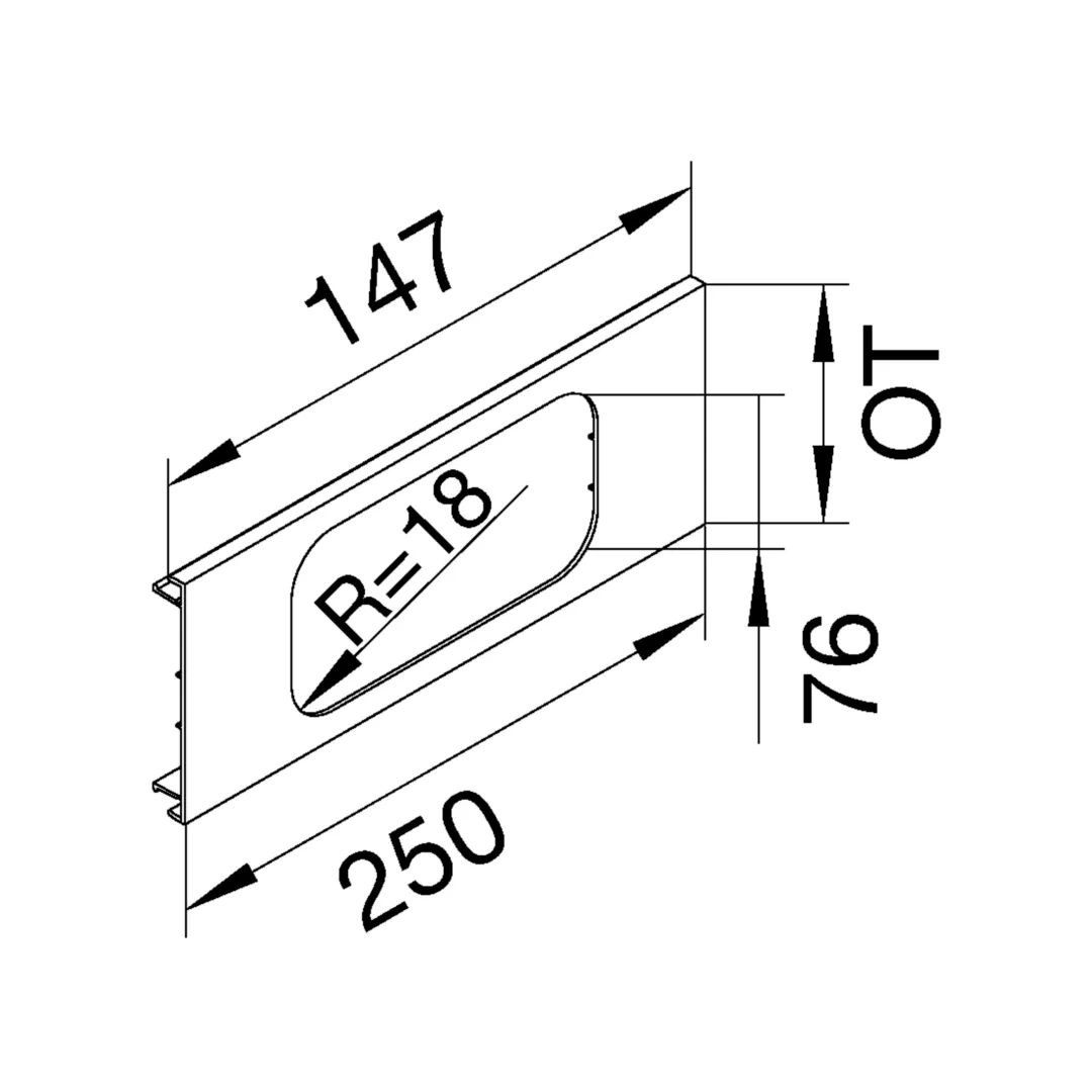 L96027035 - Blende 2-fach R18 für UP-Einsatz mit Rahmen PVC zu BR Oberteil 100mm lichtgrau