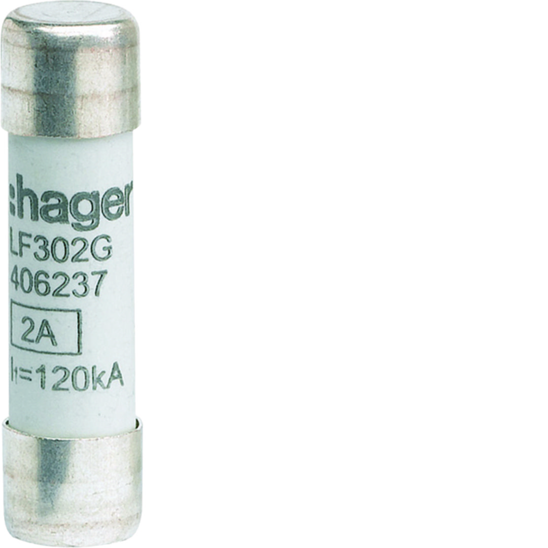 Hengeres biztosítóbetét aM (berendezésvédő) 10x38mm 2A 500V LF Hager