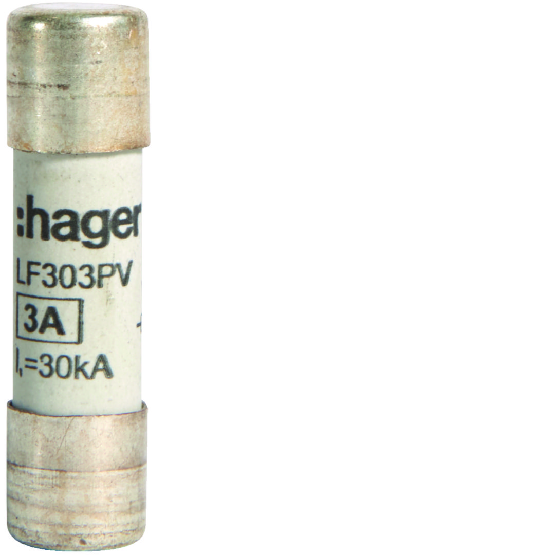 Hengeres biztosítóbetét napelemhez 10x38mm 3A LF Hager
