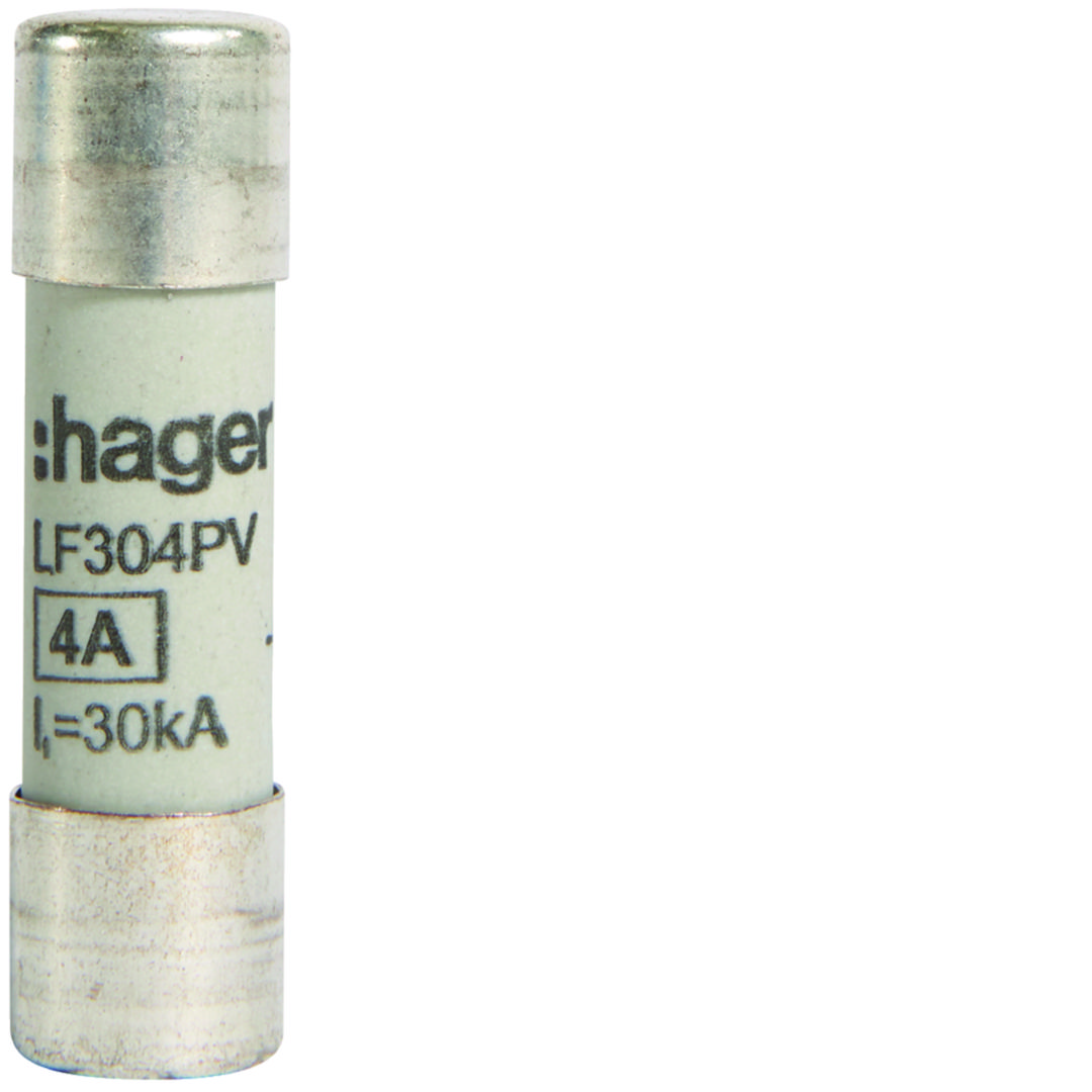 Hengeres biztosítóbetét napelemhez 10x38mm 4A LF Hager
