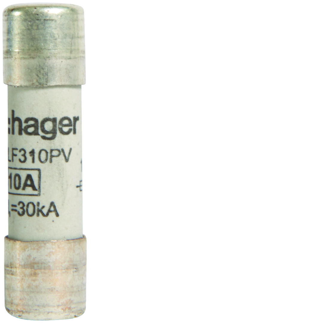 Hengeres biztosítóbetét napelemhez 10x38mm 10A LF Hager