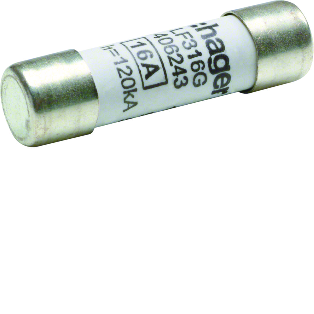 Hengeres biztosítóbetét aM (berendezésvédő) 10x38mm 16A 500V LF Hager