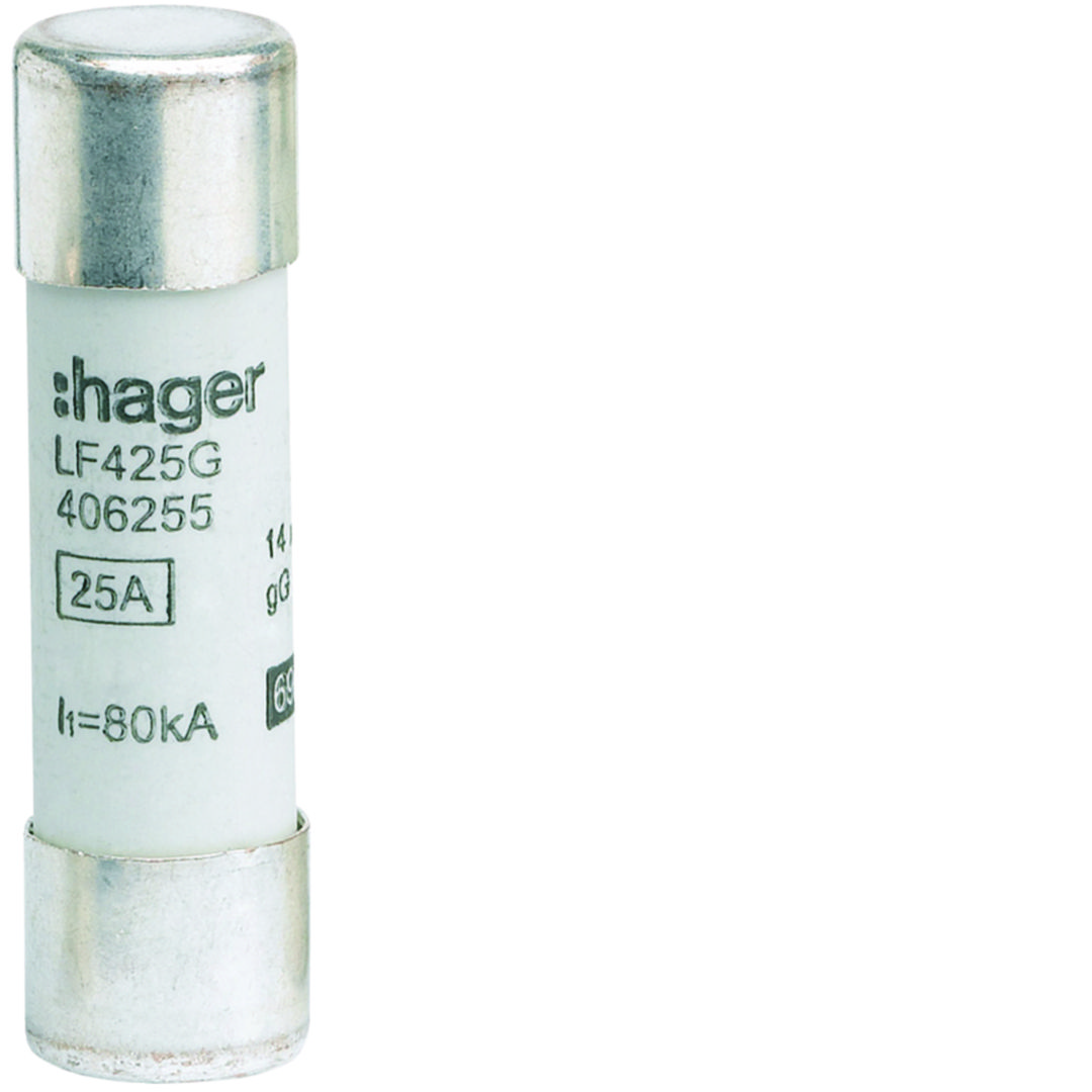 Hengeres biztosítóbetét aM (berendezésvédő) 14x51mm 25A 690V LF Hager