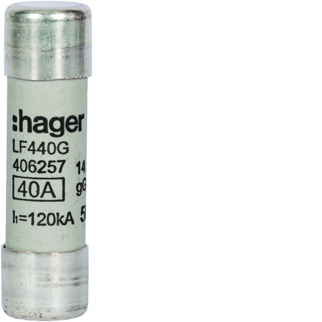 Hengeres biztosítóbetét aM (berendezésvédő) 14x51mm 40A 500V LF Hager