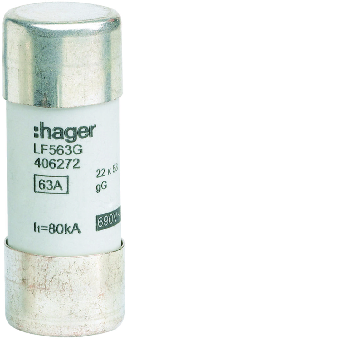 Hengeres biztosítóbetét aM (berendezésvédő) 22x58mm 25A 690V LF Hager