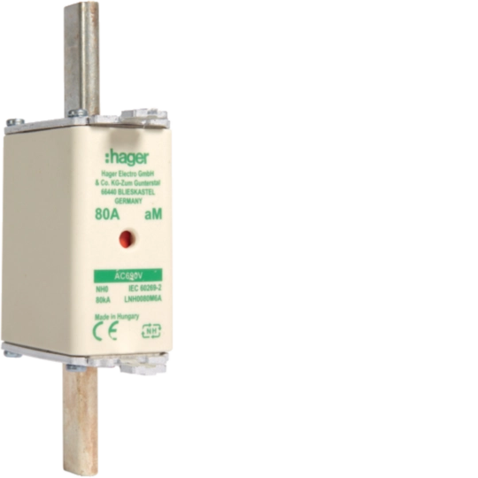 NH-Sicherungseinsatz NH0 690V aM 80A Kombimelder Grifflasche spannunsgführend