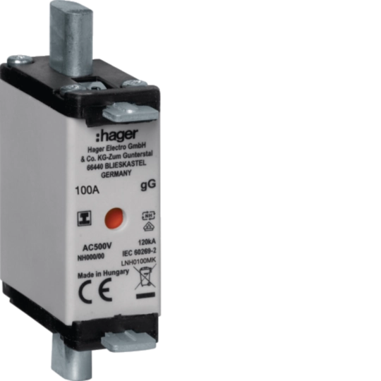LNH0100MK - Mespatroon NH000 100 A 500 V gG combimelder, geïs. opgestelde trekoren