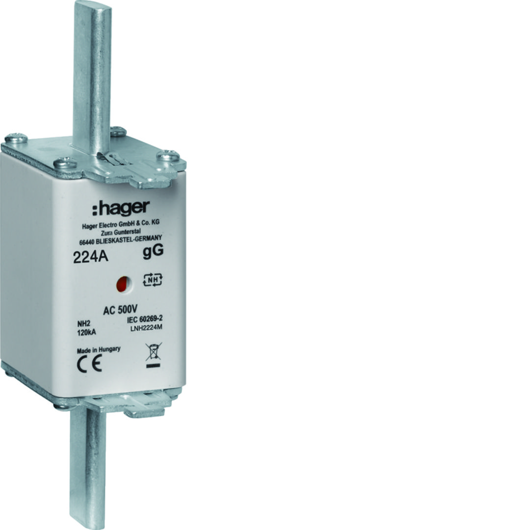 NH biztosítóbetét gG NH2 224A gL/gG (kábel-/készülékvédő) 500V AC 120kA LNH Hager